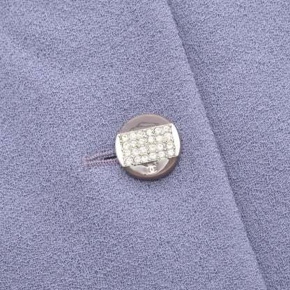 シャネル ココマークボタン ツイード ノーカラージャケット パープル系 アウター CHANEL