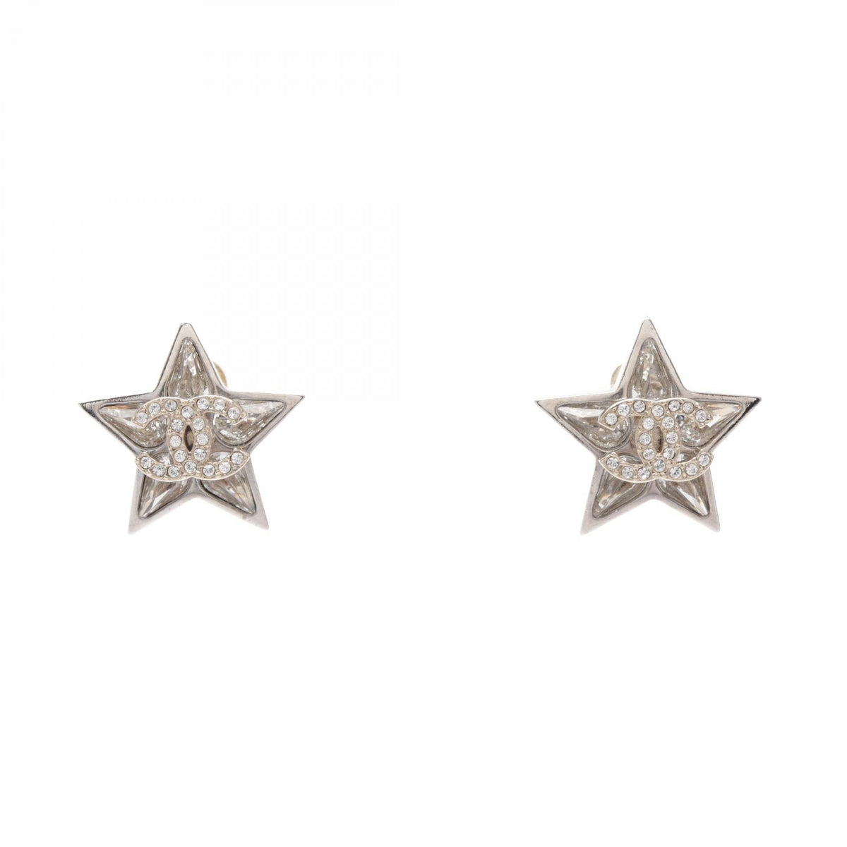 シャネル スター ココマーク C23S ピアス シルバー系 クリア系 アクセサリー CHANEL