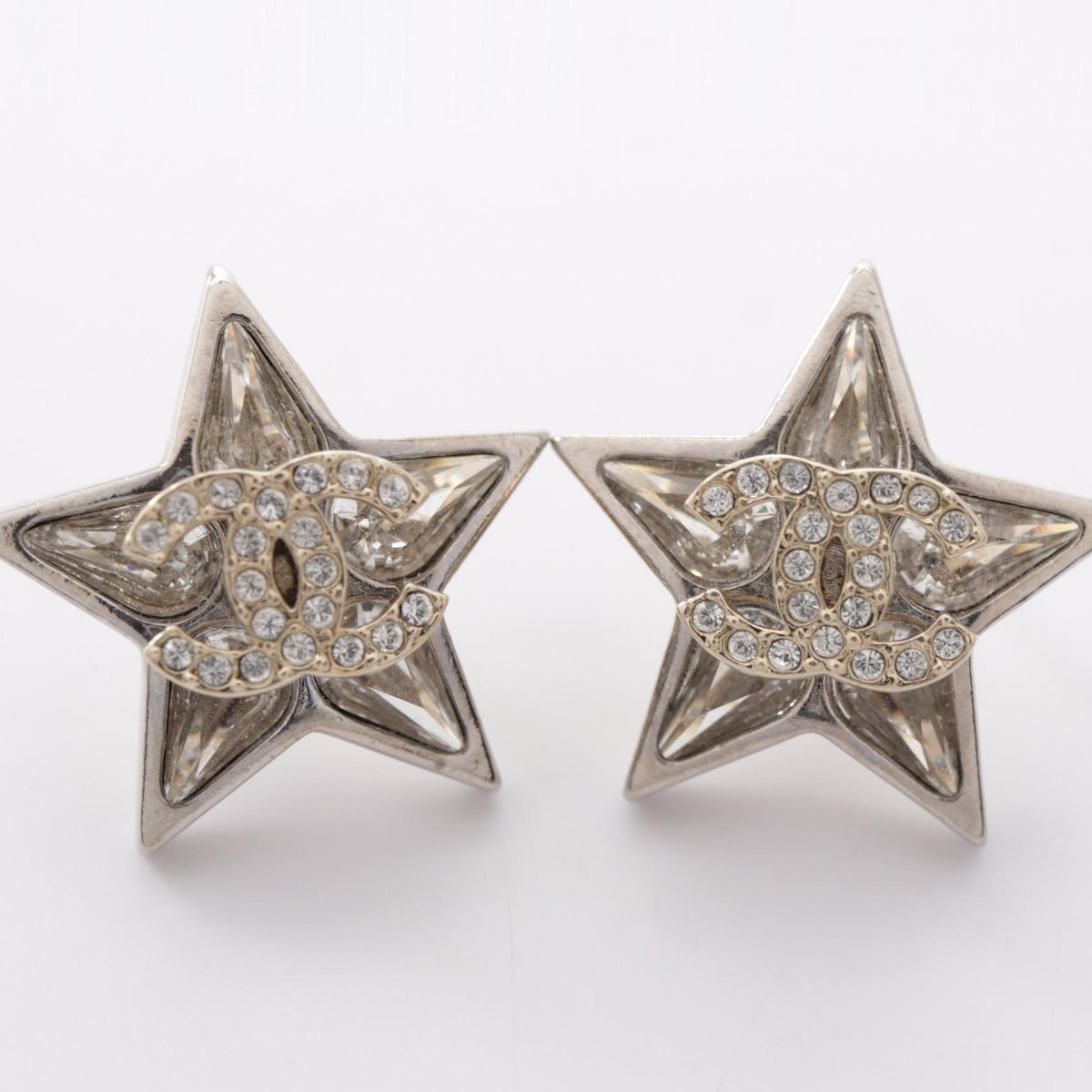 シャネル スター ココマーク C23S ピアス シルバー系 クリア系 アクセサリー CHANEL