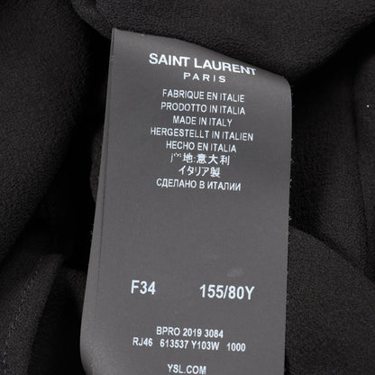 サンローランパリ プリーツ 半袖 ワンピース ブラック系 ワンピース SAINT LAURENT PARIS