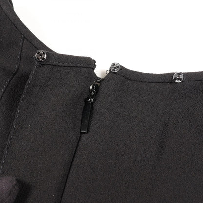 サンローランパリ プリーツ 半袖 ワンピース ブラック系 ワンピース SAINT LAURENT PARIS