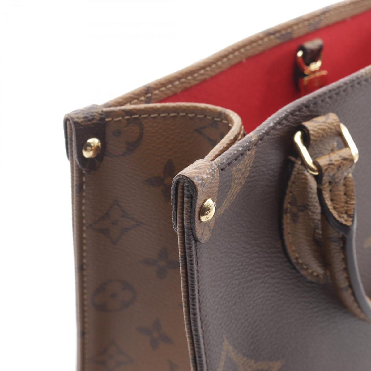 ルイ・ヴィトン オンザゴーPM 2WAY ハンドバッグ ブラウン系 ベージュ系 ベージュ バッグ LOUIS VUITTON