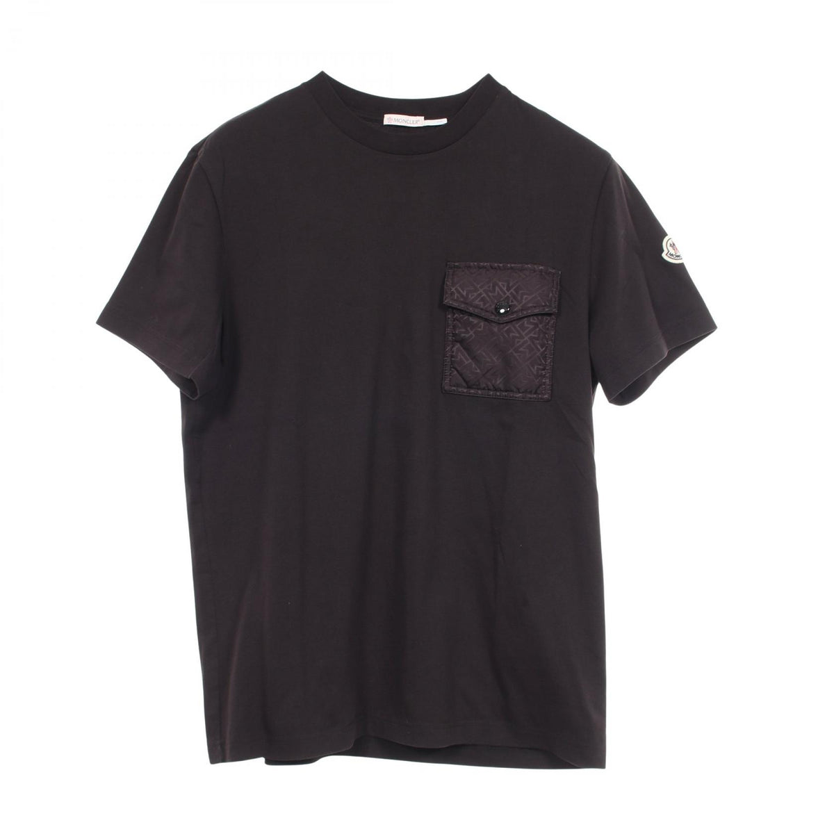 モンクレール ポケット付き クルーネック 半袖Tシャツ ブラック系 トップス MONCLER