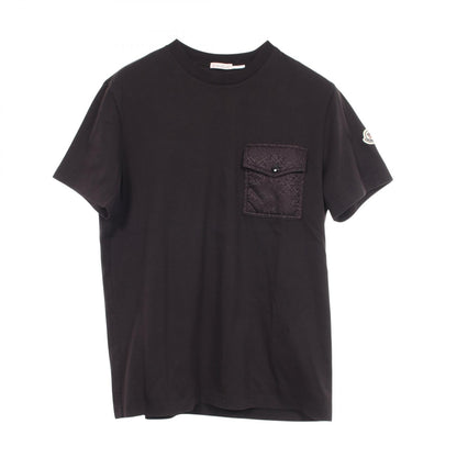 モンクレール ポケット付き クルーネック 半袖Tシャツ ブラック系 トップス MONCLER