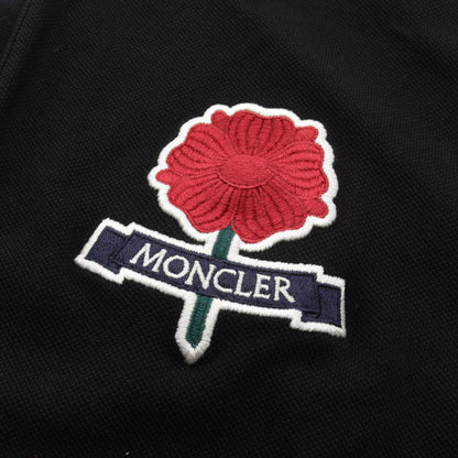 モンクレール フラワー 刺繍 ポロシャツ ブラック系 トップス MONCLER