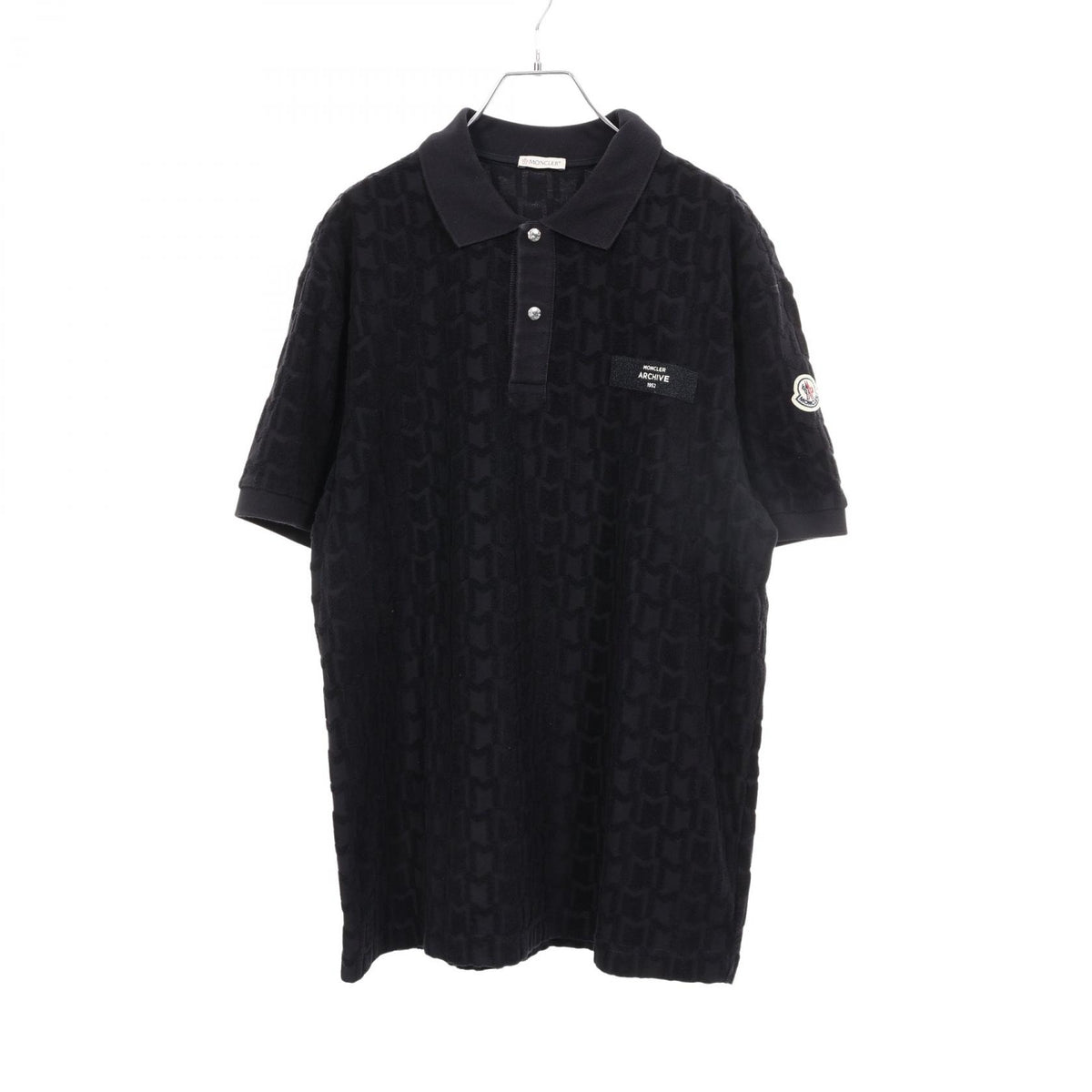 モンクレール パイル モノグラム ポロシャツ ネイビー系 トップス MONCLER