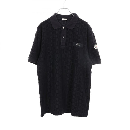 モンクレール パイル モノグラム ポロシャツ ネイビー系 トップス MONCLER