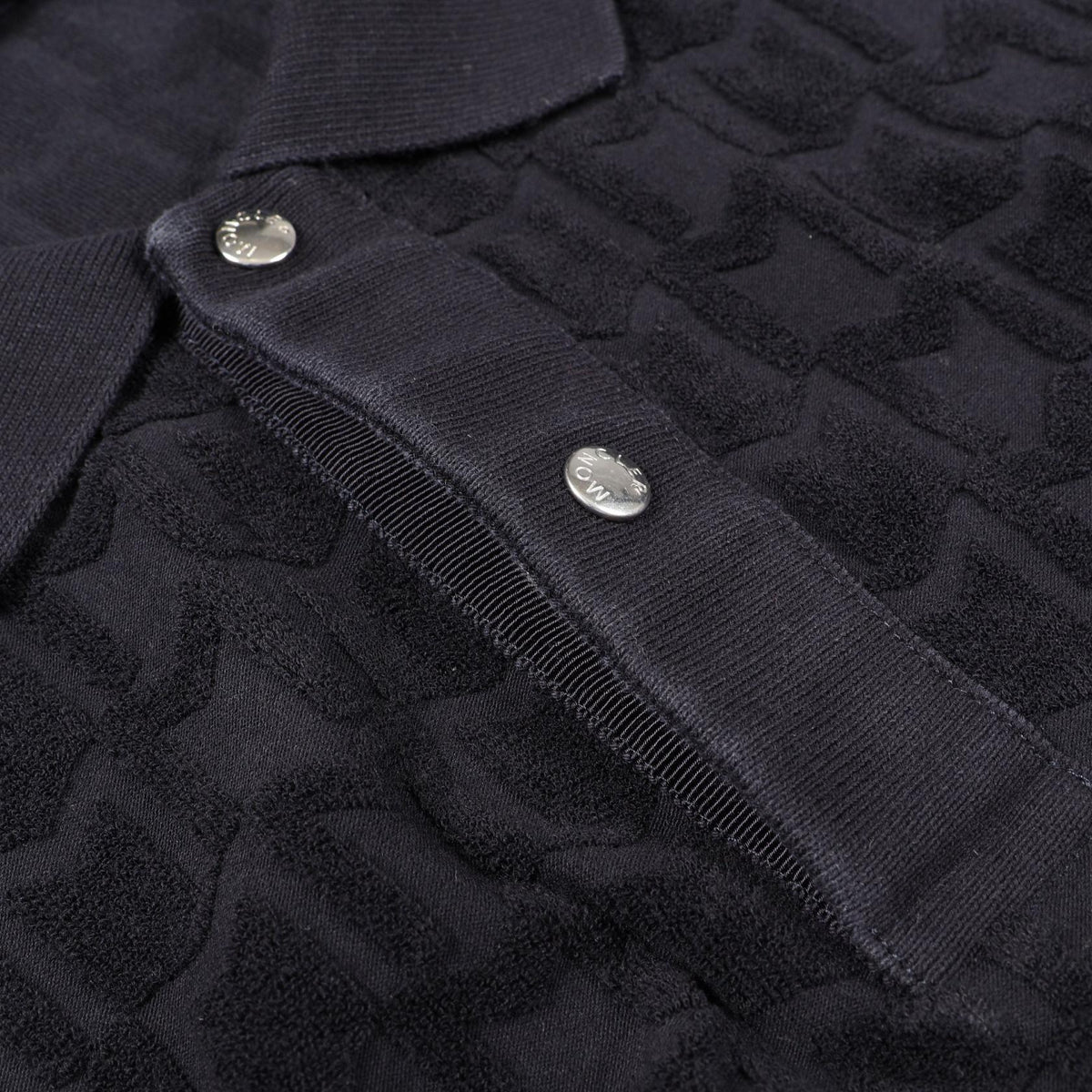 モンクレール パイル モノグラム ポロシャツ ネイビー系 トップス MONCLER