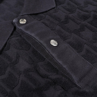 モンクレール パイル モノグラム ポロシャツ ネイビー系 トップス MONCLER