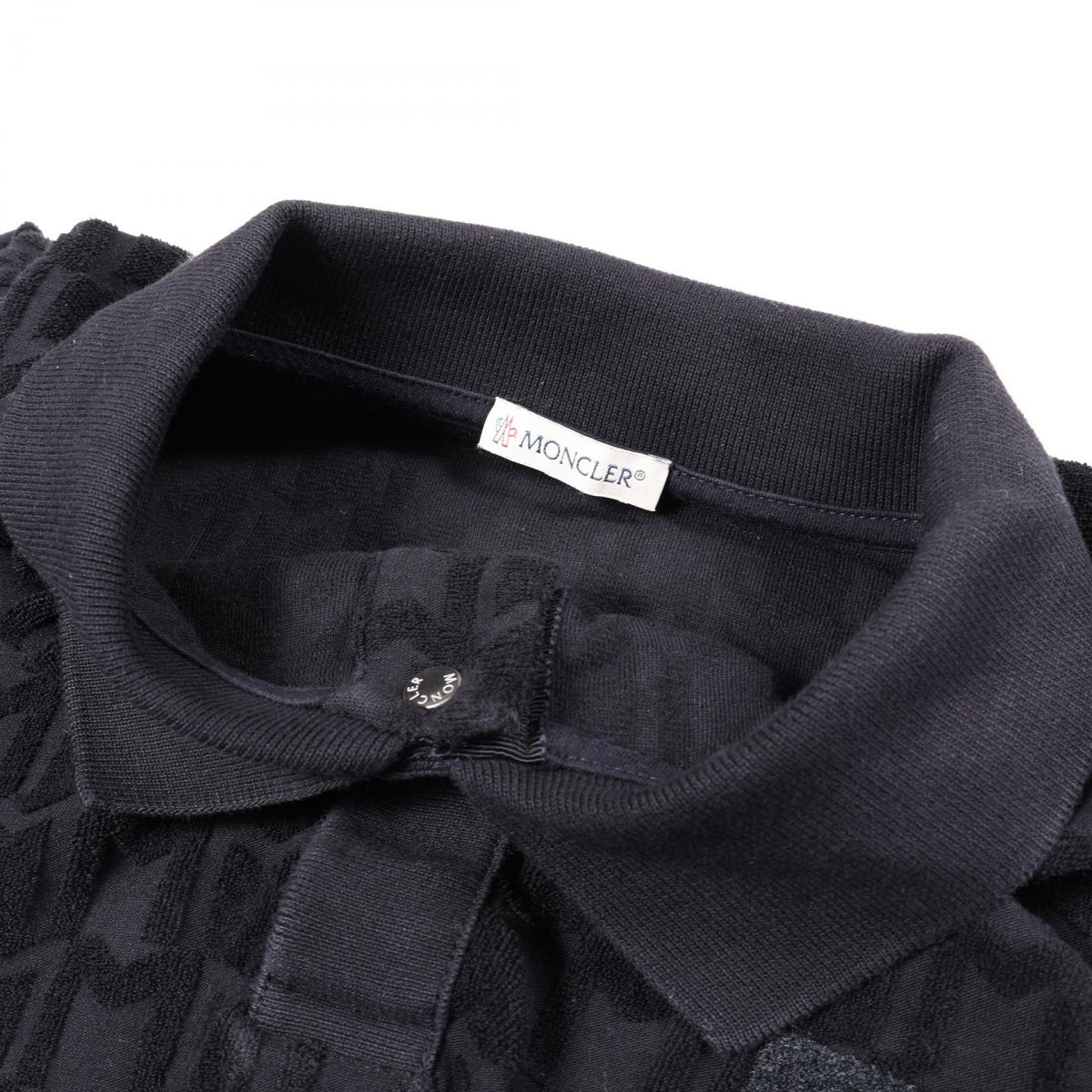 モンクレール パイル モノグラム ポロシャツ ネイビー系 トップス MONCLER