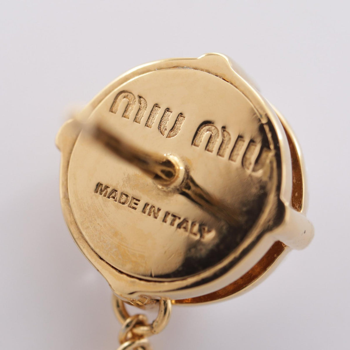 ミュウ ミュウ ピアス ゴールド系 クリア系 ホワイト系 アクセサリー MIU MIU