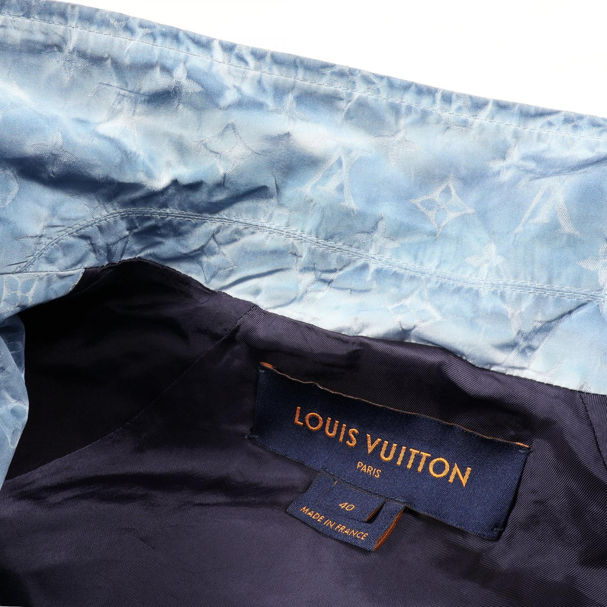 ルイ・ヴィトン モノグラム ステンカラーコート ブルー系 アウター LOUIS VUITTON