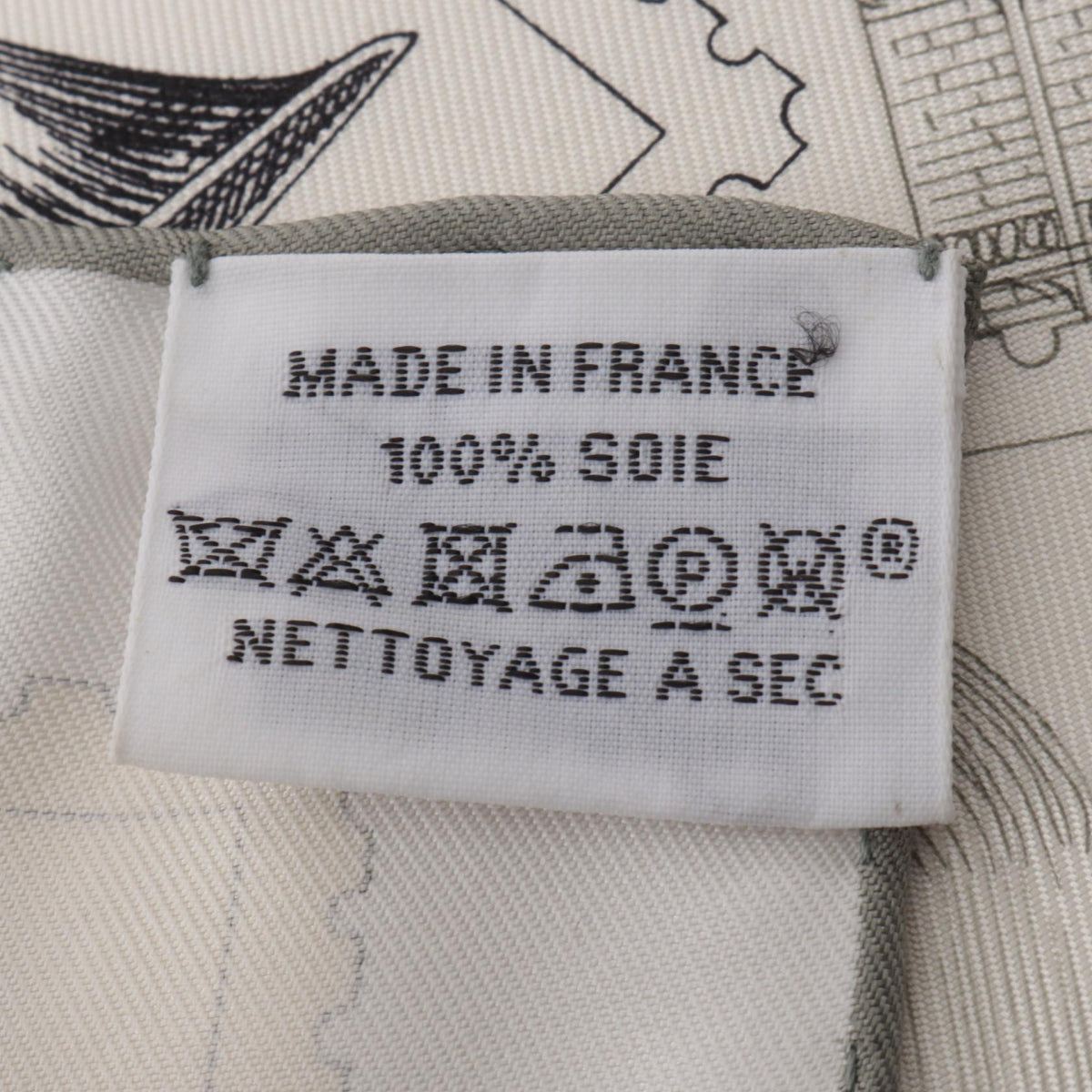 エルメス カレ90 Le Philatéliste du Faubourg スカーフ ホワイト系 グレー系 シルク 財布・小物 HERMES