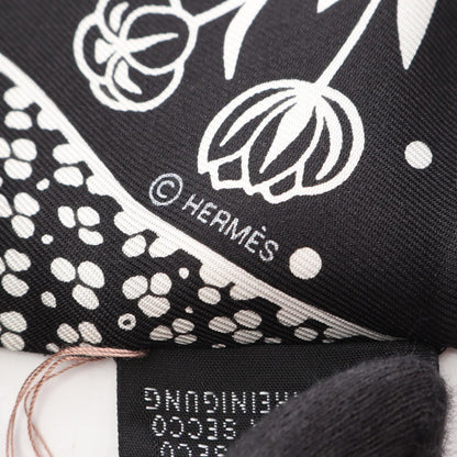 エルメス ツイリー Les Leopards Bandana スカーフ ブラック系 ホワイト系 シルク 財布・小物 HERMES