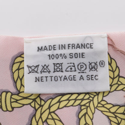 エルメス ツイリー Galons et Brandebourgs スカーフ ピンク系 イエロー系 ブルー系 シルク 財布・小物 HERMES