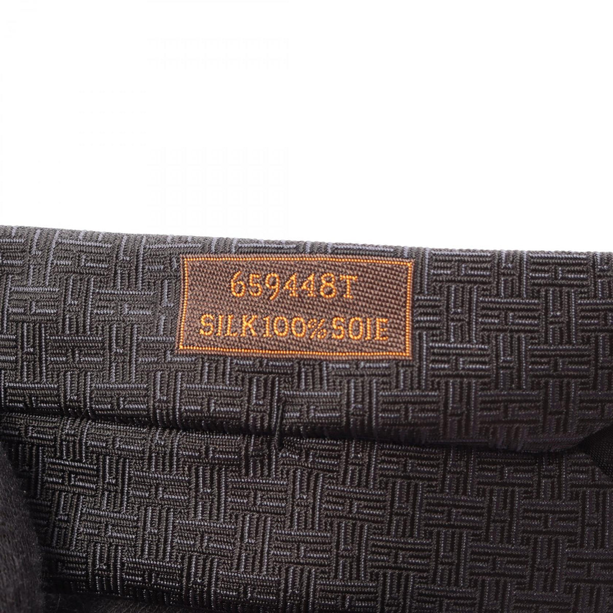 エルメス Hロゴ 総柄 ネクタイ ブラック系 シルク 財布・小物 HERMES