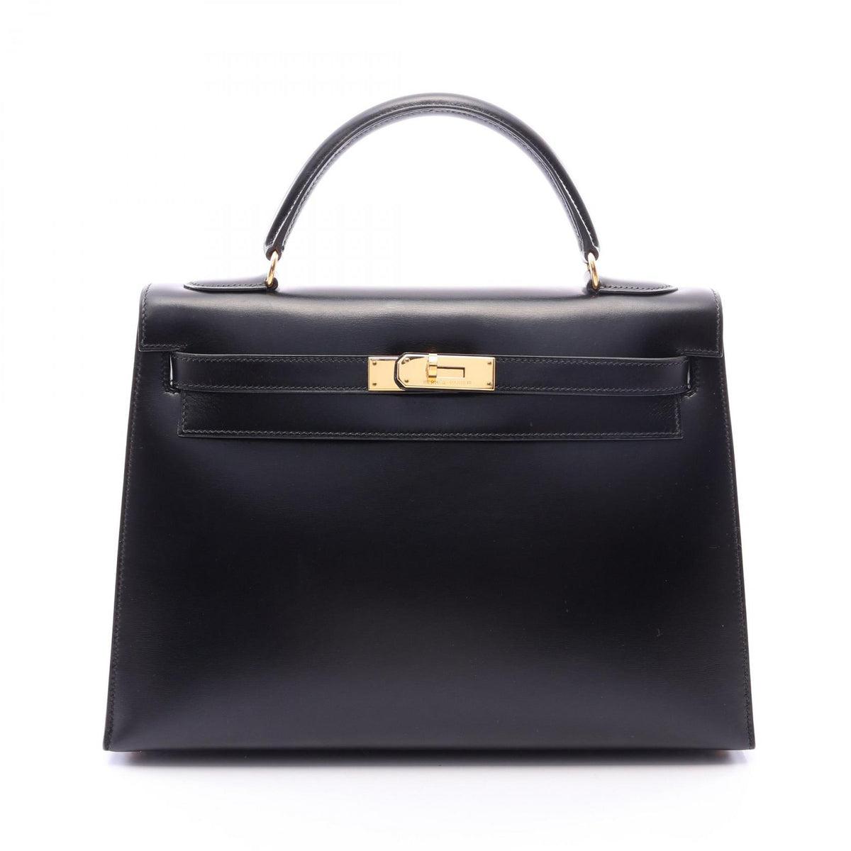 エルメス ケリー32 外縫い 2WAY ハンドバッグ ブラック系 ボックスカーフ バッグ HERMES