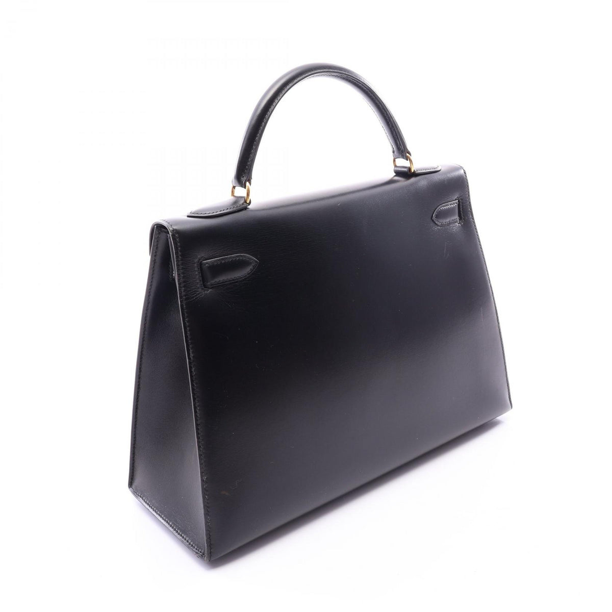 エルメス ケリー32 外縫い 2WAY ハンドバッグ ブラック系 ボックスカーフ バッグ HERMES