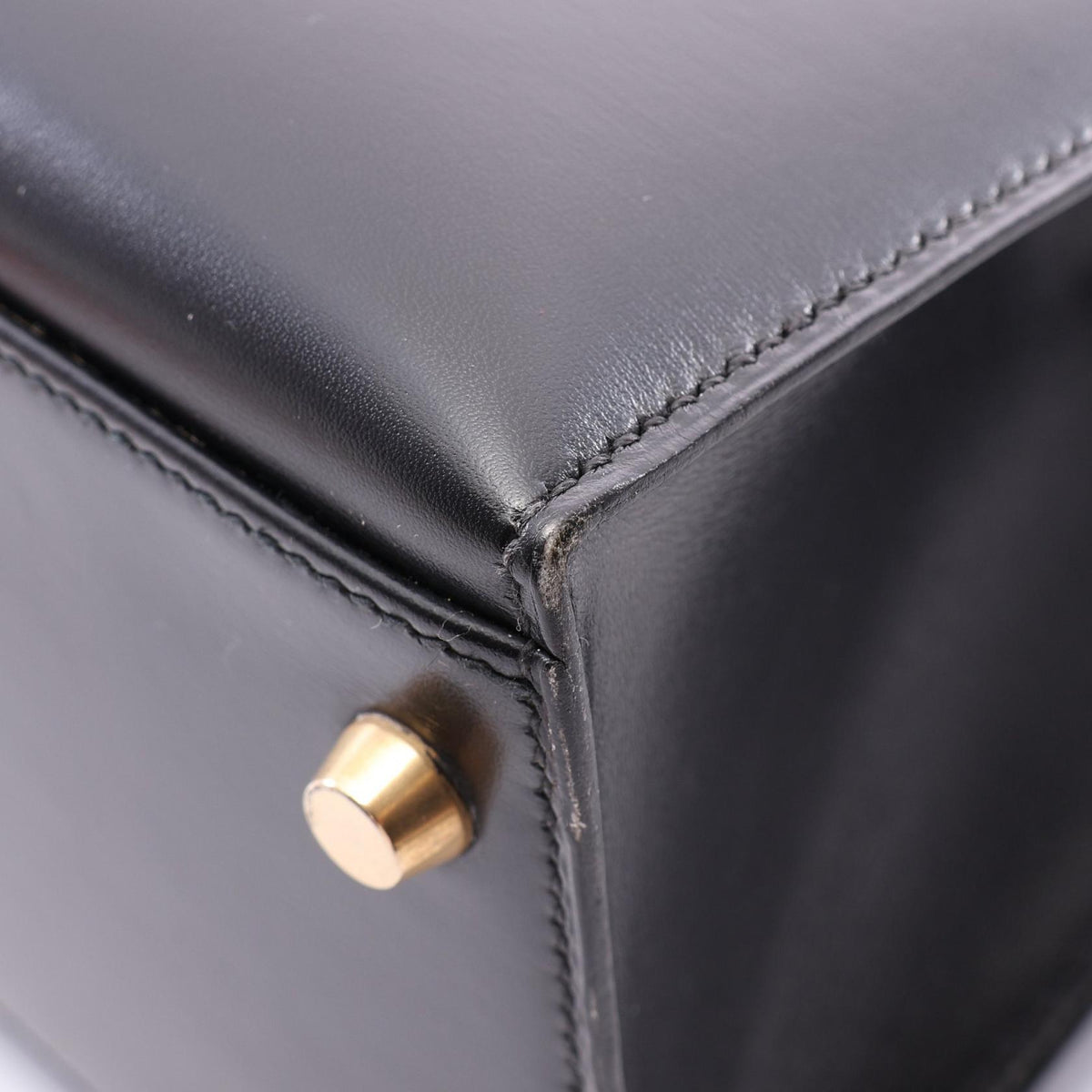 エルメス ケリー32 外縫い 2WAY ハンドバッグ ブラック系 ボックスカーフ バッグ HERMES