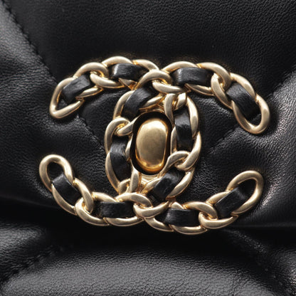 シャネル 19 ディズヌフ マトラッセ コンビ金具 2WAY ショルダーバッグ ブラック系 バッグ CHANEL