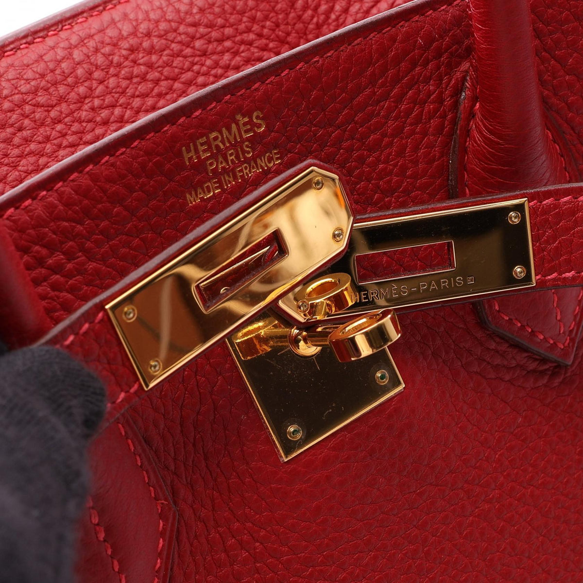 エルメス バーキン35 ルージュヴィフ ハンドバッグ レッド系 トリヨンクレマンス バッグ HERMES
