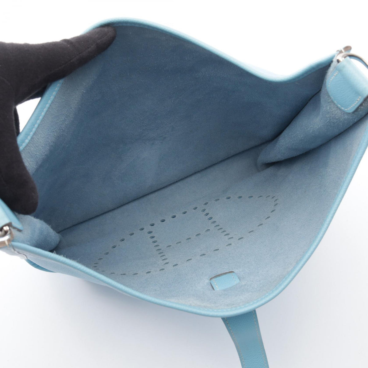 エルメス エヴリン 3 トロワ GM セレステ ショルダーバッグ ブルー系 ヴォーエプソン バッグ HERMES