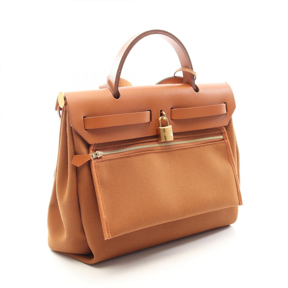 エルメス エールバッグジップPM フォーヴ 2WAY ハンドバッグ ブラウン系 トワルミリタリー バッグ HERMES