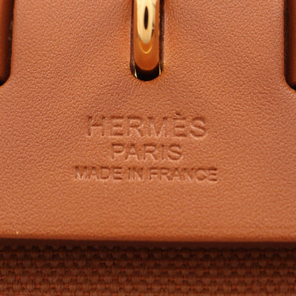 エルメス エールバッグジップPM フォーヴ 2WAY ハンドバッグ ブラウン系 トワルミリタリー バッグ HERMES