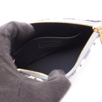 ルイ・ヴィトン ポシェット クレS モノグラムジャガード キーリング付き ポーチ ブルー系 財布・小物 LOUIS VUITTON