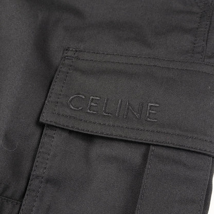 セリーヌ ロゴ刺繍 カーゴパンツ ブラック系 ボトムス CELINE