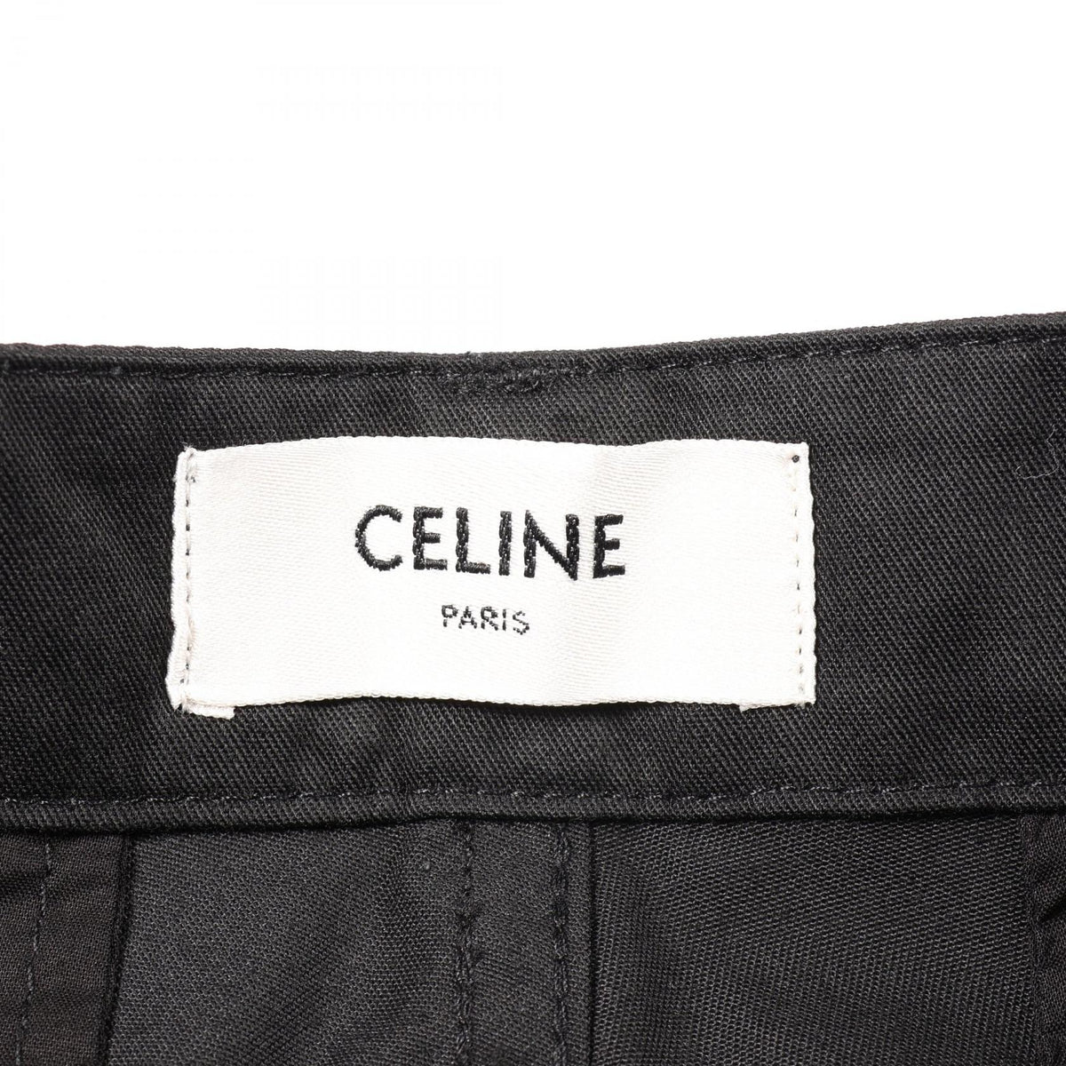 セリーヌ ロゴ刺繍 カーゴパンツ ブラック系 ボトムス CELINE