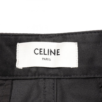 セリーヌ ロゴ刺繍 カーゴパンツ ブラック系 ボトムス CELINE