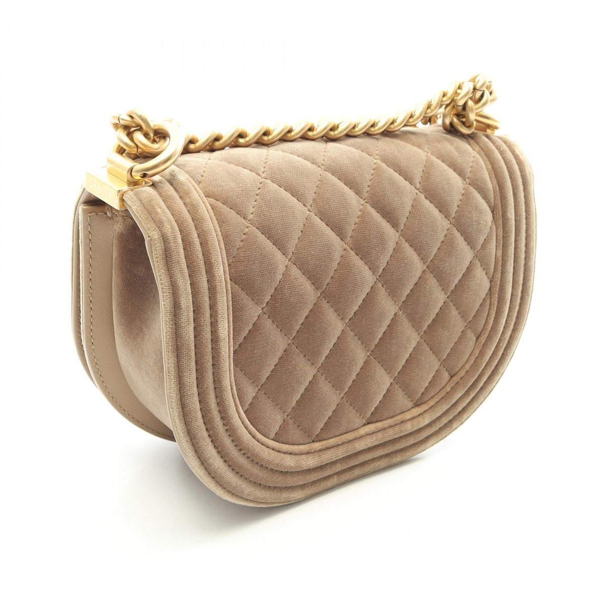シャネル ボーイシャネル スモール ショルダーバッグ カーキ系 バッグ CHANEL