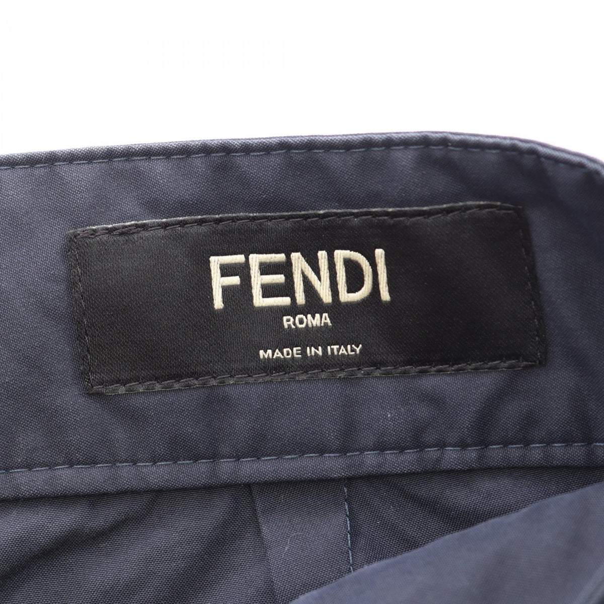 フェンディ ミッドライズ テーパード パンツ ネイビー系 ボトムス FENDI