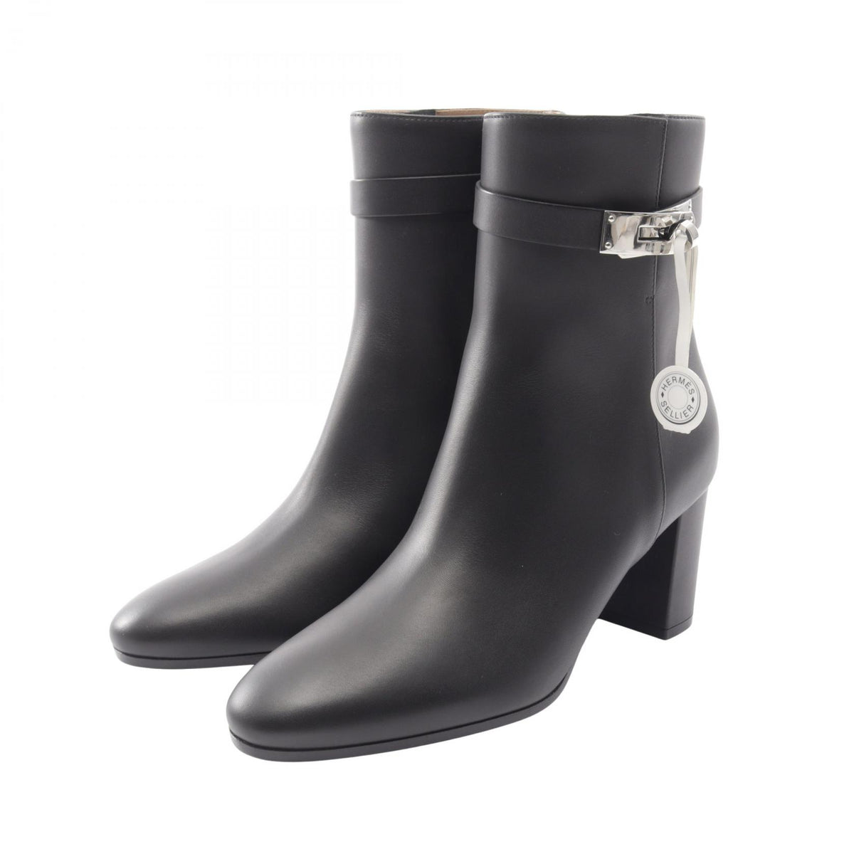 エルメス サンジェルマン ケリーバックル ショート ブーツ ブラック系 シューズ HERMES
