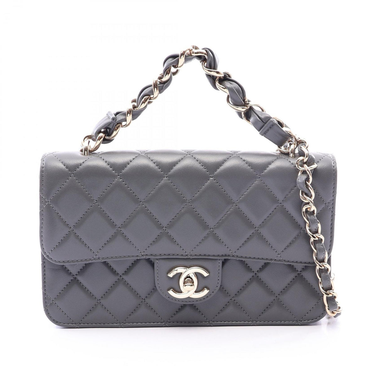 シャネル マトラッセ フラップ 2WAY ショルダーバッグ グレー系 バッグ CHANEL