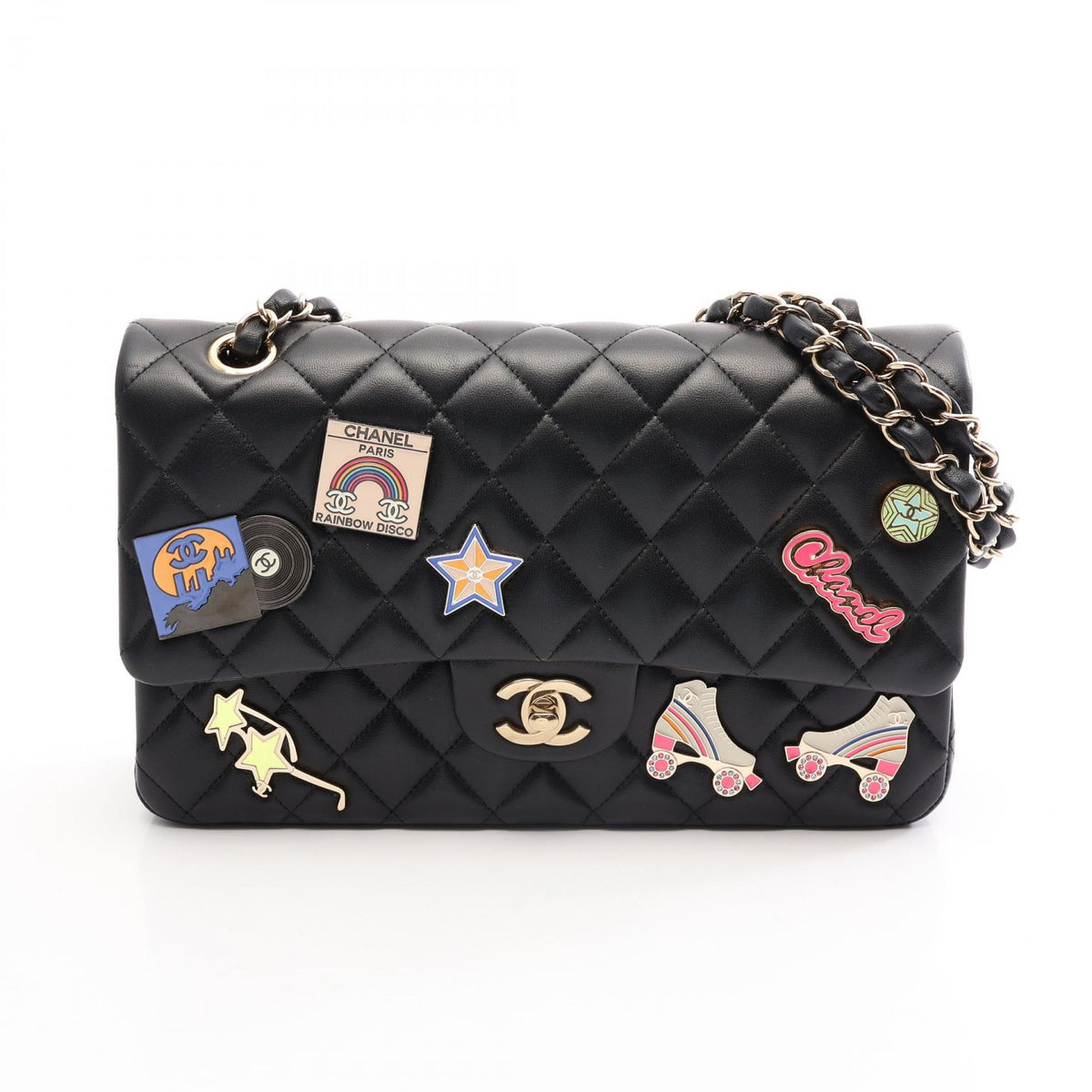 シャネル マトラッセ Wフラップ クルーズコレクション ショルダーバッグ ブラック系 バッグ CHANEL