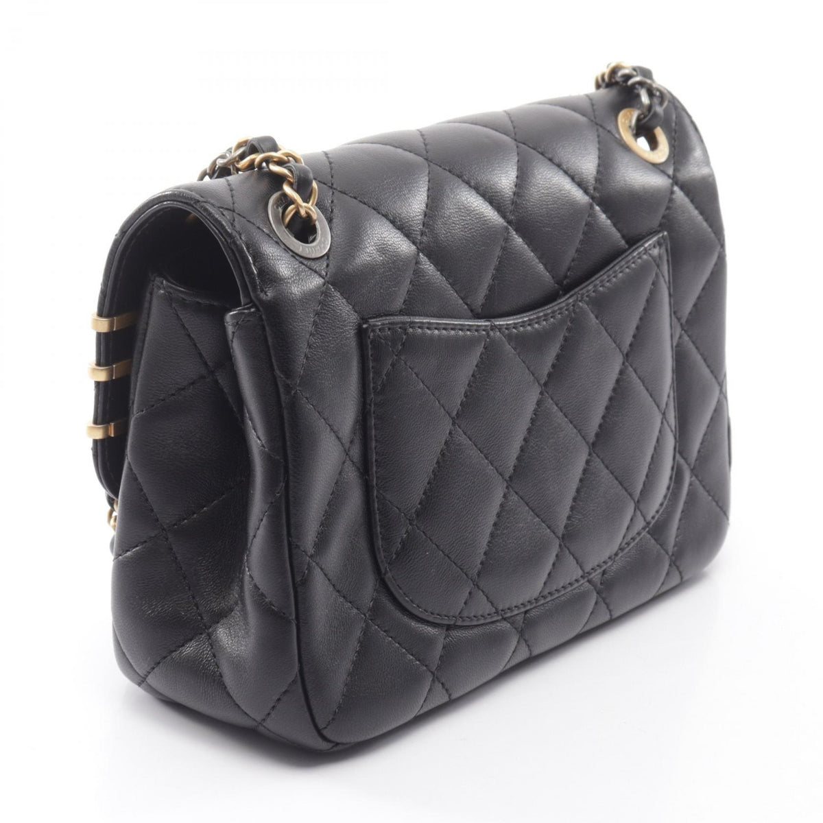 シャネル マトラッセ クリップココ コンビ金具 ショルダーバッグ ブラック系 バッグ CHANEL