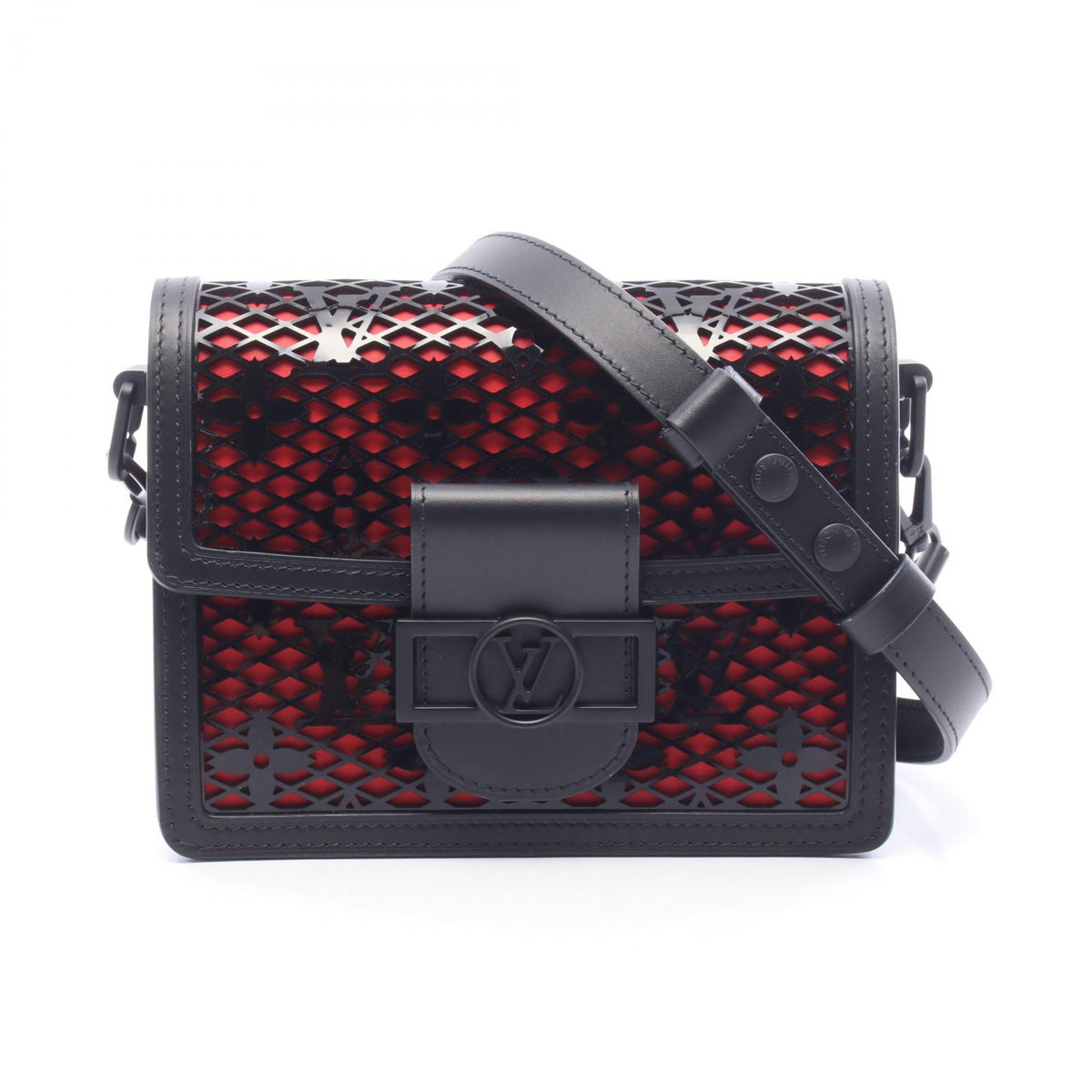 ルイ・ヴィトン ドーフィーヌ MINI ショルダーバッグ ブラック系 レッド系 レッド バッグ LOUIS VUITTON