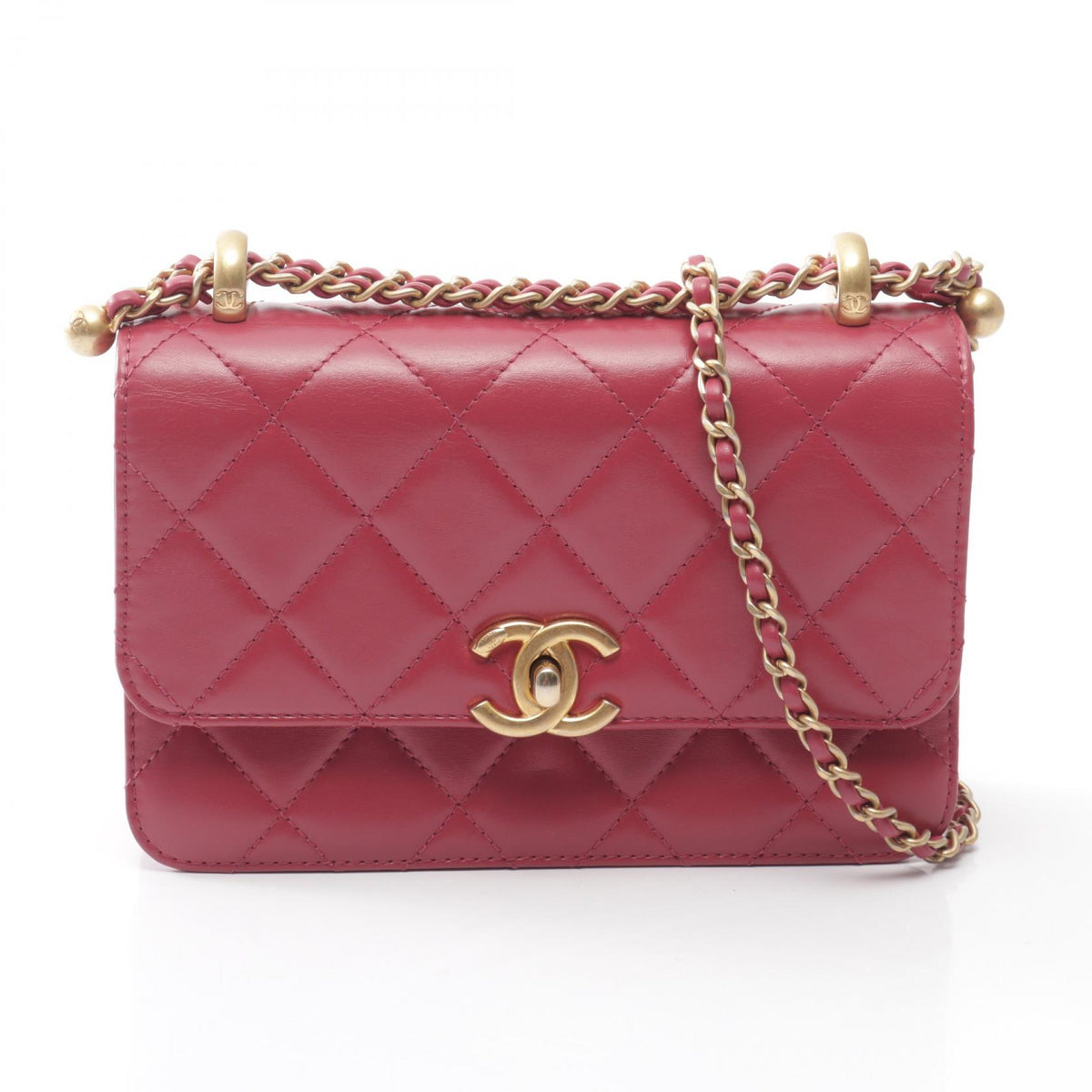 シャネル マトラッセ スモールフラップ ショルダーバッグ ピンク系 バッグ CHANEL