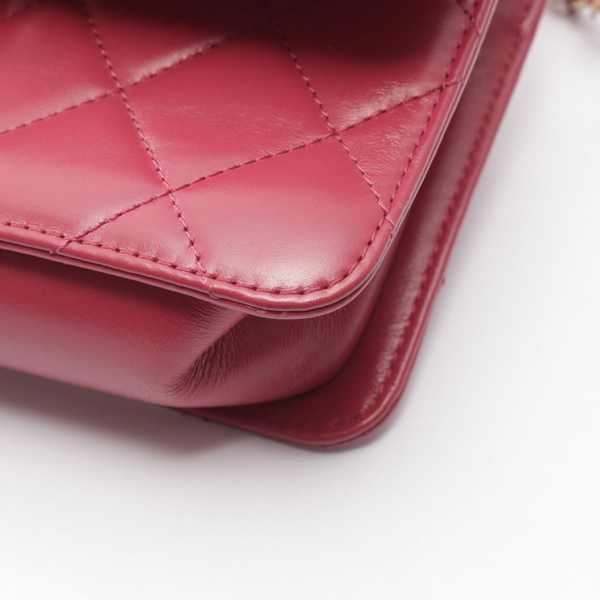 シャネル マトラッセ スモールフラップ ショルダーバッグ ピンク系 バッグ CHANEL