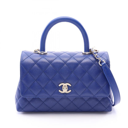 シャネル ココハンドル フラップ マトラッセ 2WAY ハンドバッグ ブルー系 バッグ CHANEL