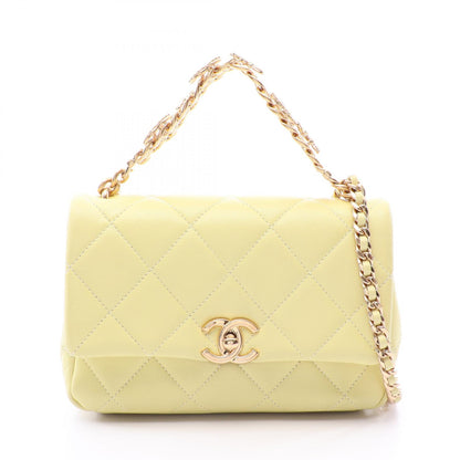 シャネル マトラッセ 2WAY ショルダーバッグ イエロー系 バッグ CHANEL