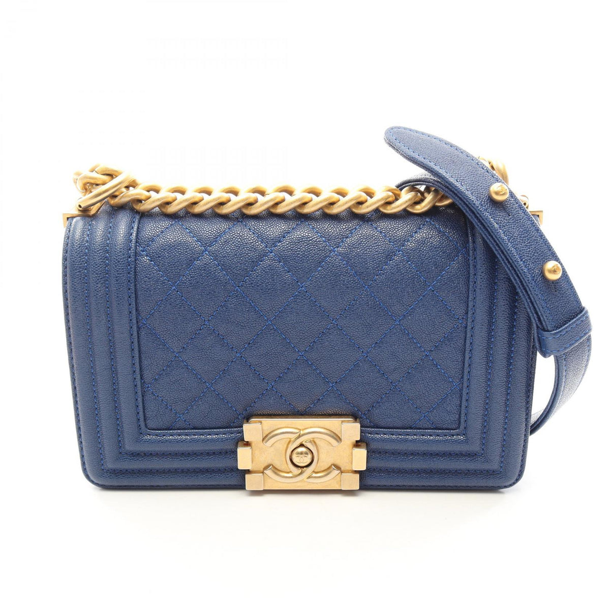 シャネル ボーイシャネル スモール ショルダーバッグ ブルー系 バッグ CHANEL