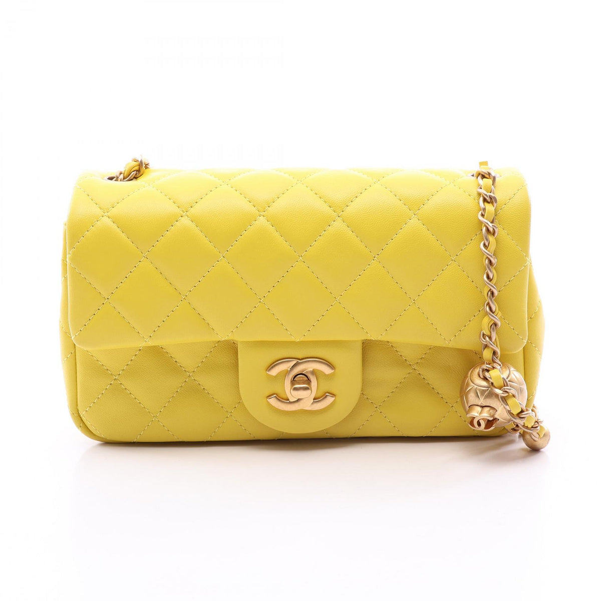 シャネル マトラッセ ミニ フラップバッグ ショルダーバッグ イエロー系 バッグ CHANEL