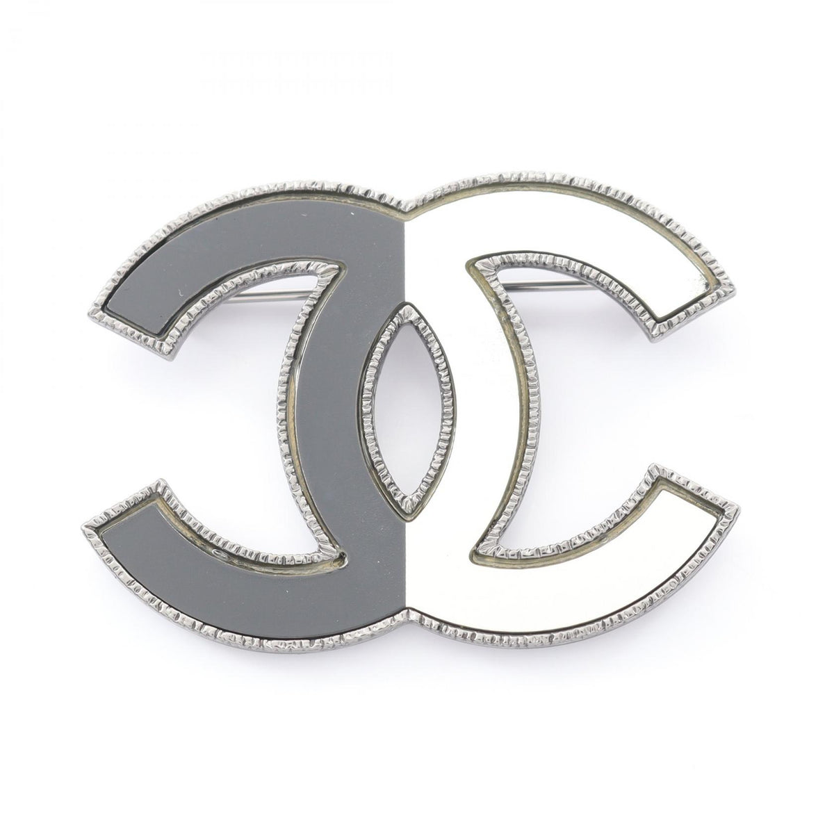 シャネル ココマーク ブローチ シルバー系 ブラック系 ホワイト アクセサリー CHANEL