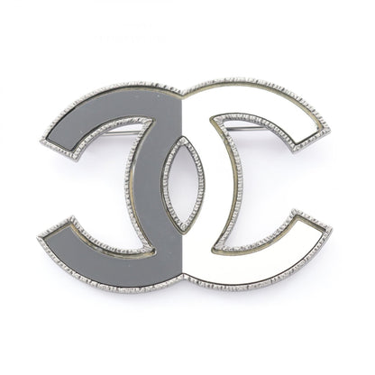 シャネル ココマーク ブローチ シルバー系 ブラック系 ホワイト アクセサリー CHANEL