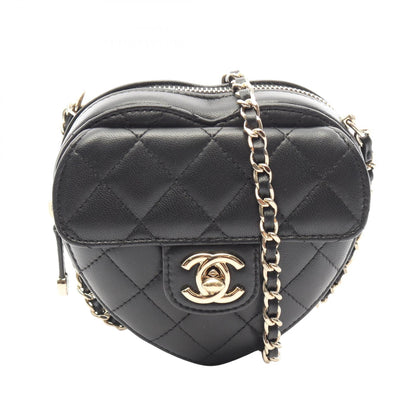 シャネル ハート チェーン クラッチ バッグ ショルダーバッグ ブラック系 バッグ CHANEL