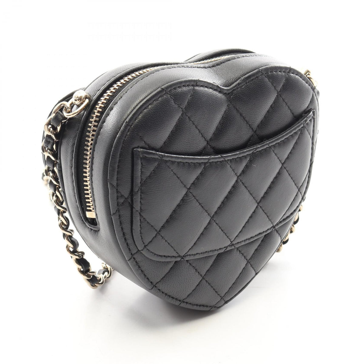 シャネル ハート チェーン クラッチ バッグ ショルダーバッグ ブラック系 バッグ CHANEL