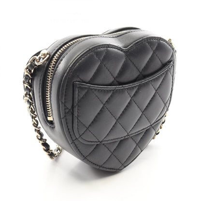 シャネル ハート チェーン クラッチ バッグ ショルダーバッグ ブラック系 バッグ CHANEL